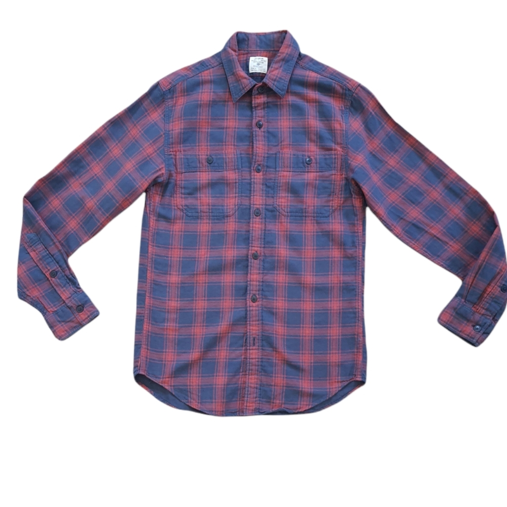J Crew Men's Red Plaid Workshirt Button Down